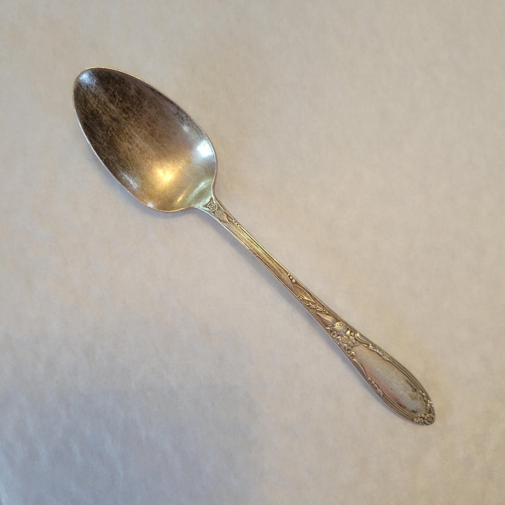 Vintage Sterling Oneida Virginian Teaspoon ~ Floral Pattern ~ 1940s+ - Picture 14 of 16